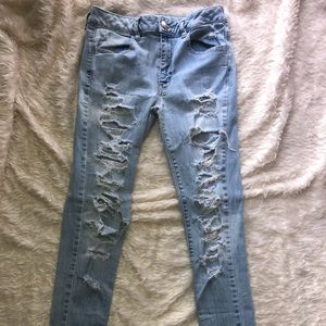 Hi-rise skinny jeans